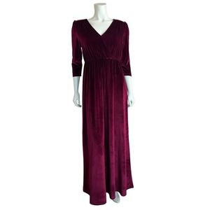 Baltic Born Sofia Velvet Maxi Dress M Surplice Vneck Long Cocktail Party Womens